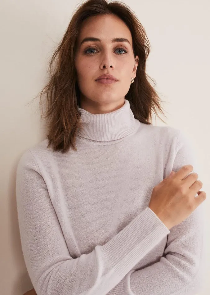Cressida Wool Cashmere Roll Neck Neutral Women Phase Eight Knitwear