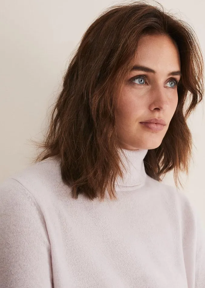 Cressida Wool Cashmere Roll Neck Neutral Women Phase Eight Knitwear