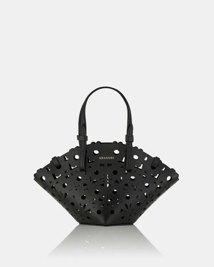 Daisy Mini Tote Black Women Aquazzura Mini Bags Daisy Mini Tote Black Women Aquazzura Mini Bags