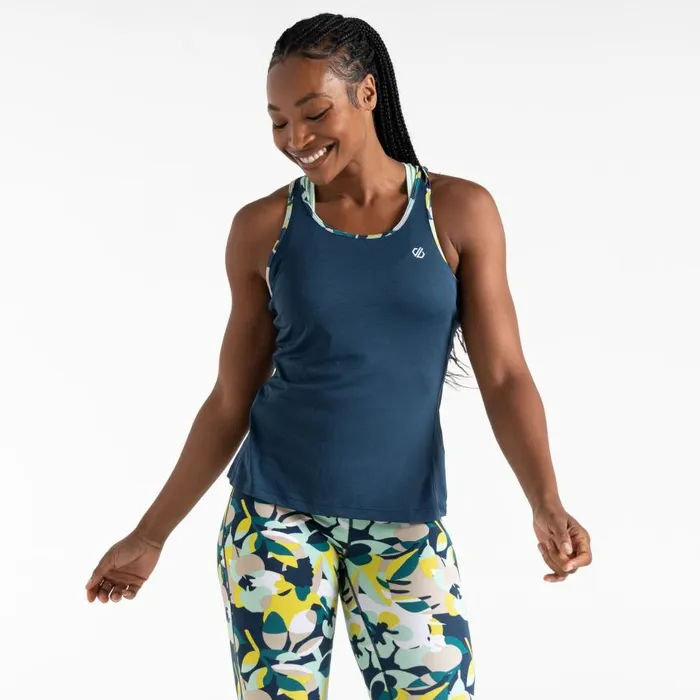 Dare 2b Bolt Vest Moonlight Denim Petal Print Women Graphic TShirts