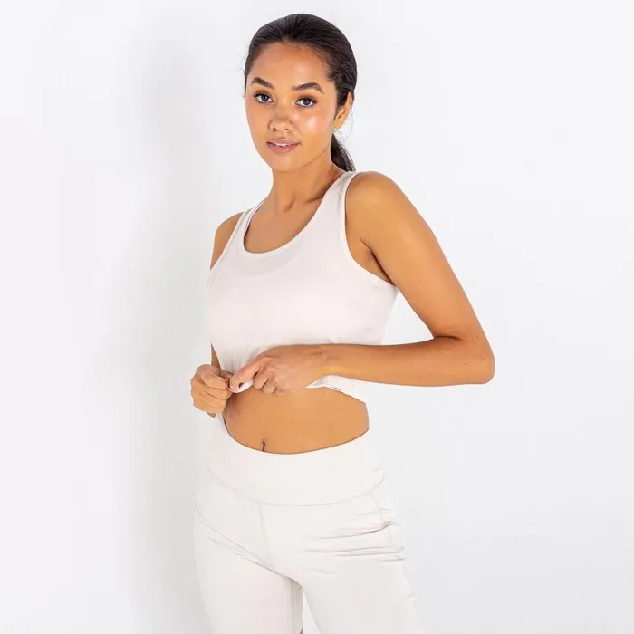 Dare 2b Lounge About Crop Top Barley White Women Gym Tops
