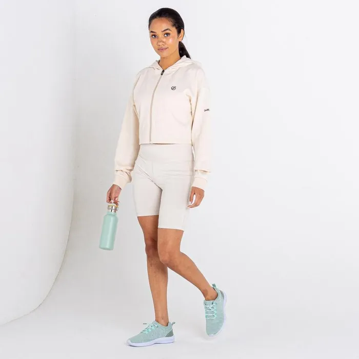 Dare 2b Lounge About Cropped Hoodie Barley White Marl Women Hoodies and Sweatshirts
