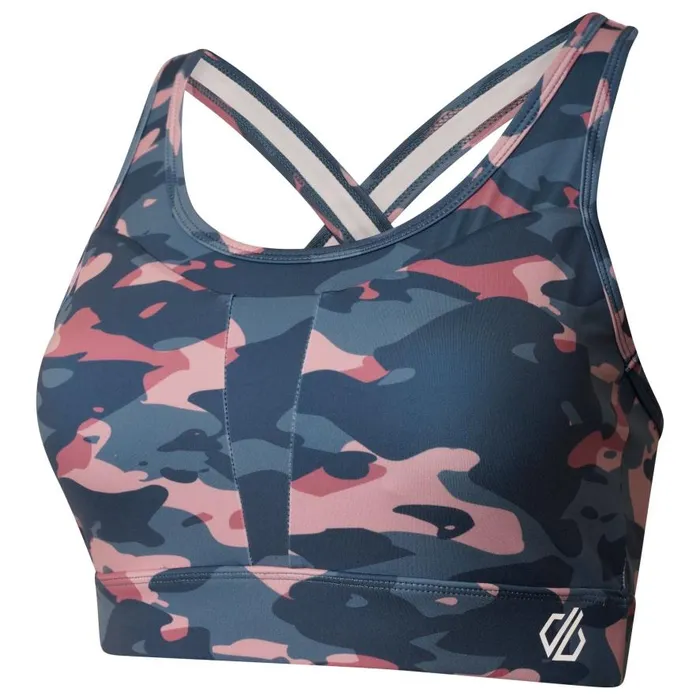 Dare 2b Mantra Recycled Sports Bra Powder Pink Camo Women Low Impact