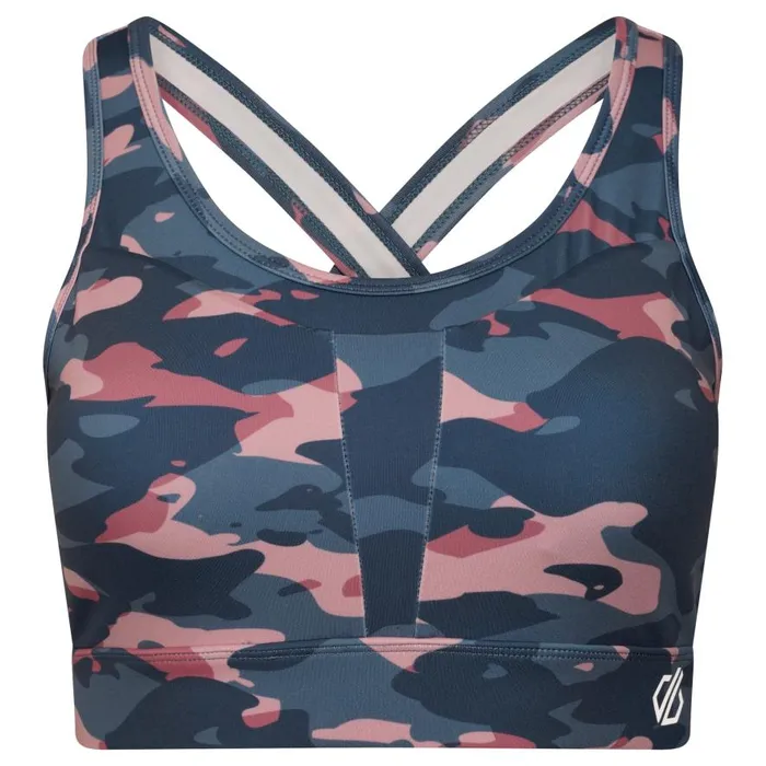 Dare 2b Mantra Recycled Sports Bra Powder Pink Camo Women Low Impact
