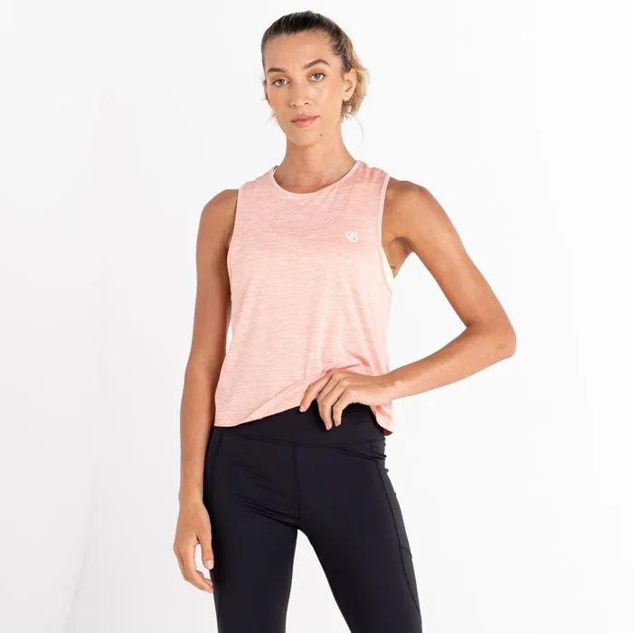 Dare 2b Meditate Cropped Top Apricot Blush Marl Women Gym Tops