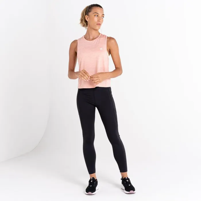 Dare 2b Meditate Cropped Top Apricot Blush Marl Women Gym Tops