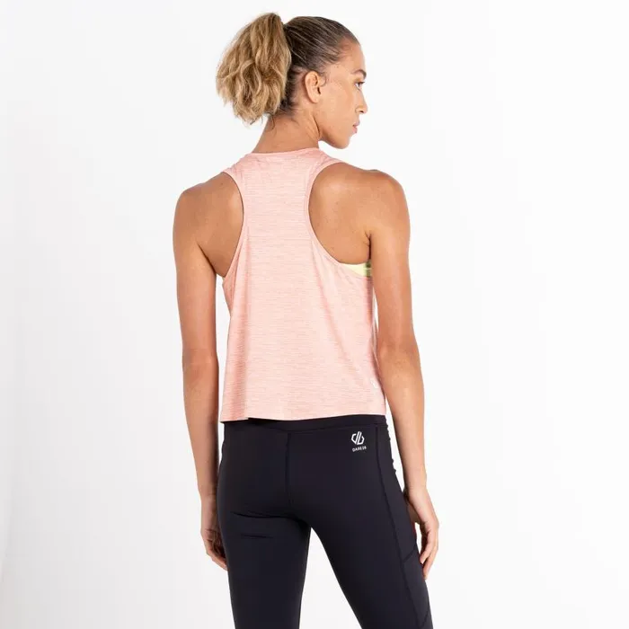 Dare 2b Meditate Cropped Top Apricot Blush Marl Women Gym Tops
