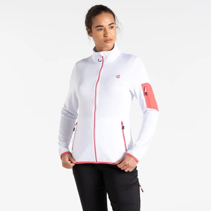 Dare 2b Mountain Series Zip Through Fleece White Women Midlayers