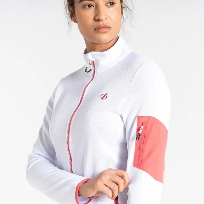 Dare 2b Mountain Series Zip Through Fleece White Women Midlayers