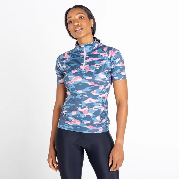 Dare 2b Persist Lightweight Jersey Powder Pink Camo Women Cycling Jerseys