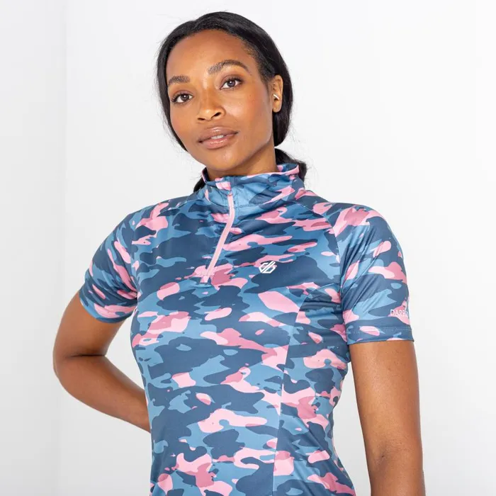 Dare 2b Persist Lightweight Jersey Powder Pink Camo Women Cycling Jerseys
