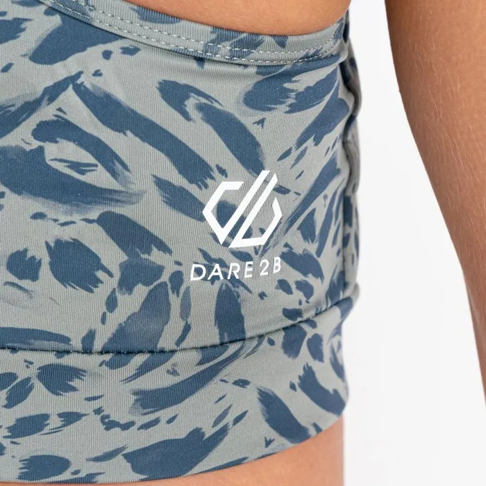 Dare 2b Swift Sports Bra Lilypad Green Animal Print Women Gym Tops
