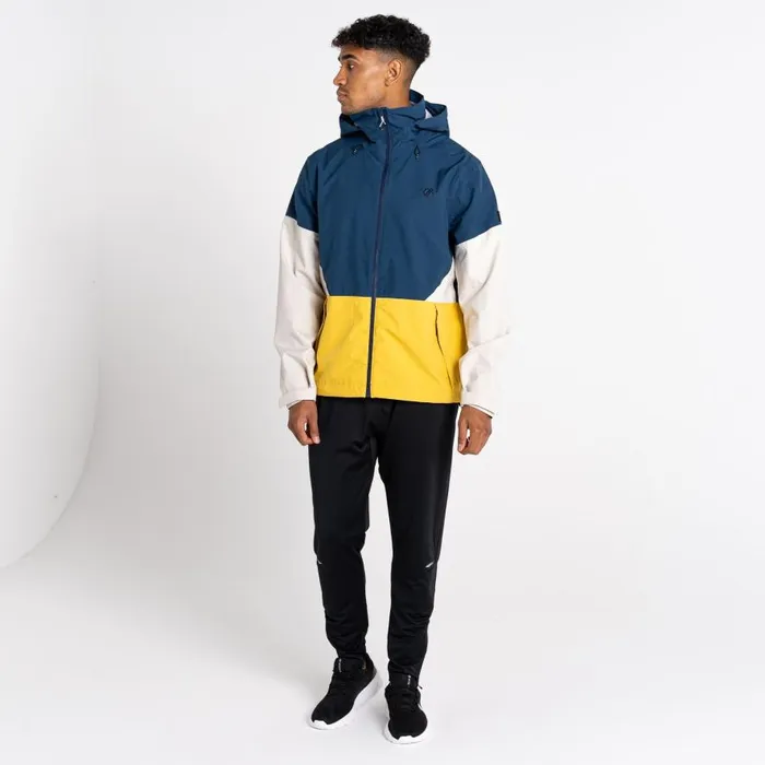 Dare 2b Terrain Waterproof Jacket Moonlight Denim Ceylon Yellow Men Waterproof Jackets