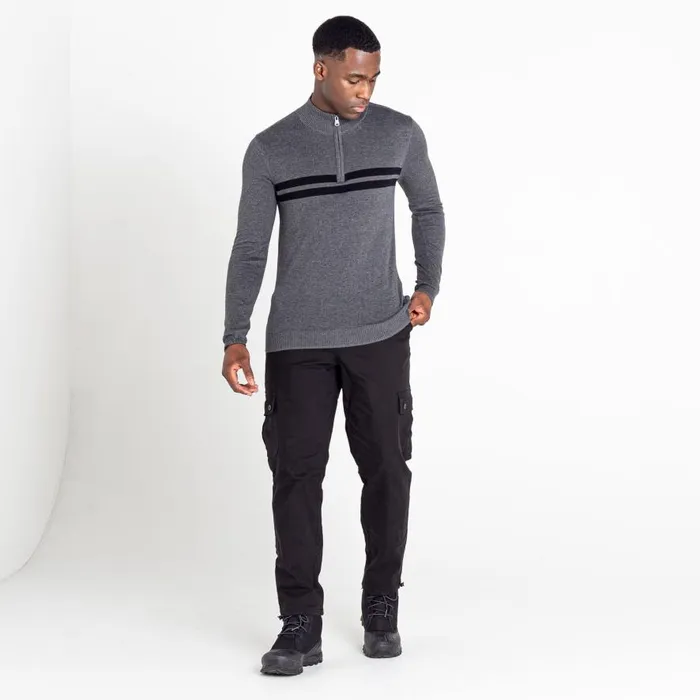 Dare 2b Unite Us Half Zip Knit Sweater Charcoal Grey Black Men Fleece