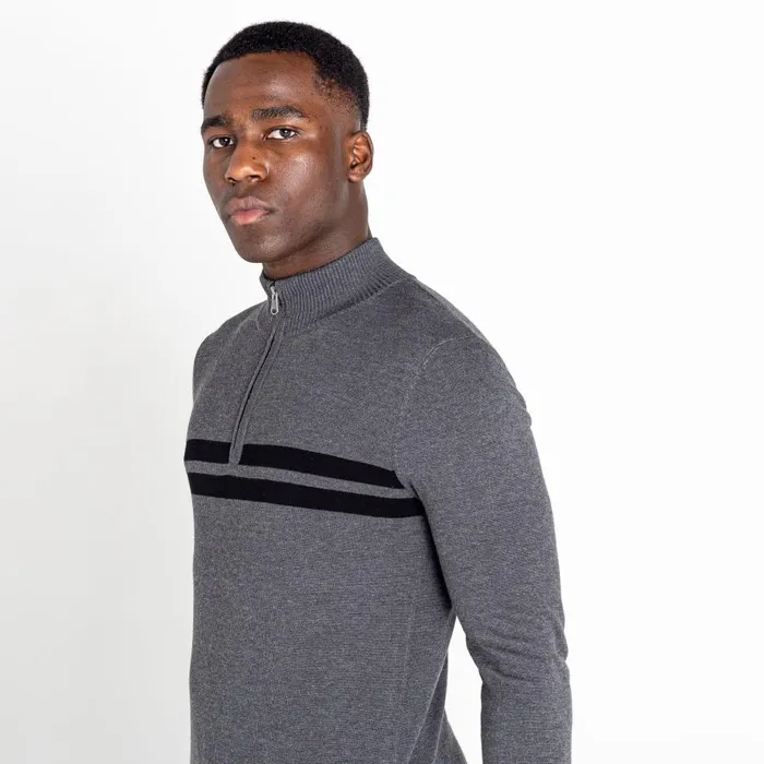 Dare 2b Unite Us Half Zip Knit Sweater Charcoal Grey Black Men Fleece