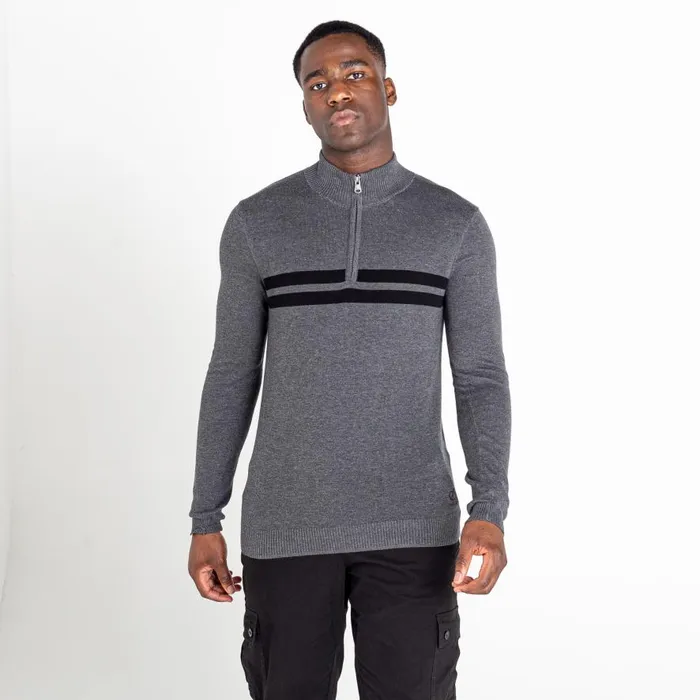 Dare 2b Unite Us Half Zip Knit Sweater Charcoal Grey Black Men Fleece