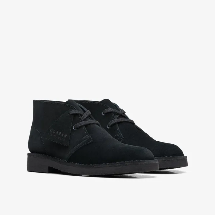 Desert Boot Older Black Suede Kids Clarks Originals