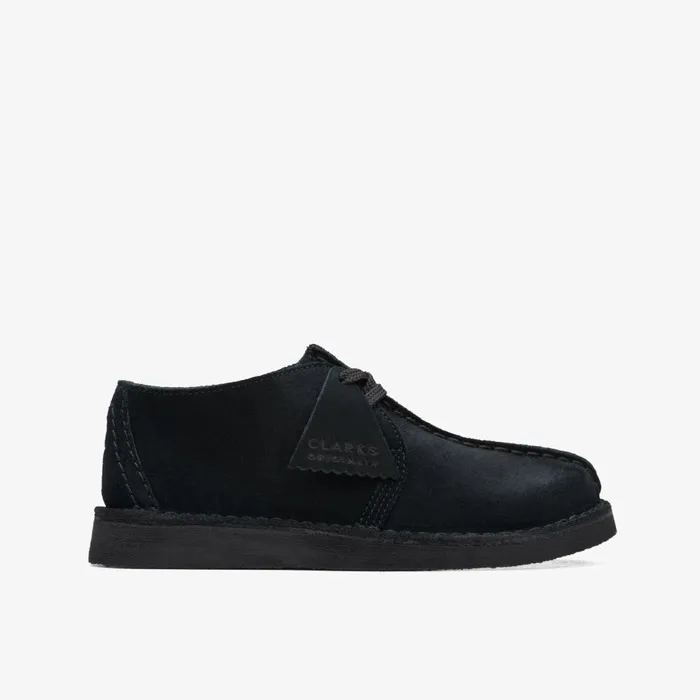 Desert Trek Older Black Suede Kids Clarks Originals