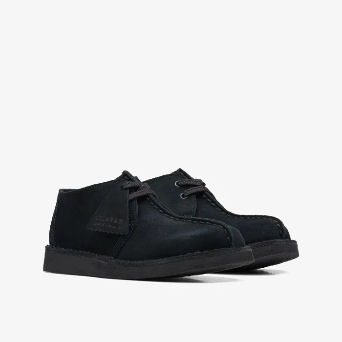 Desert Trek Older Black Suede Kids Clarks Originals