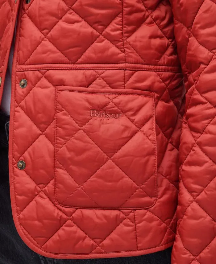 Deveron Quilted Jacket Saffron Red Women Barbour Quilted Jackets