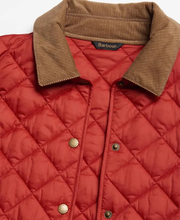Deveron Quilted Jacket Saffron Red Women Barbour Quilted Jackets