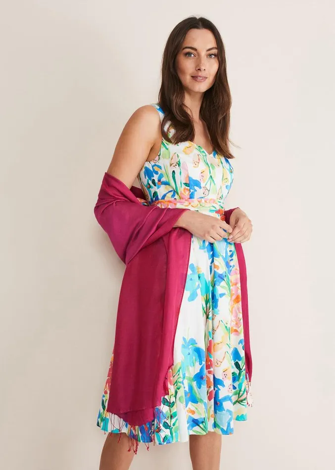 Diamond Weave Scarf Magenta Women Phase Eight Scarves