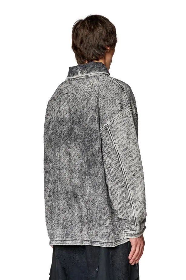 Diesel Dnlabelcolfsdne Grey Men Sweatshirts and Hoodies