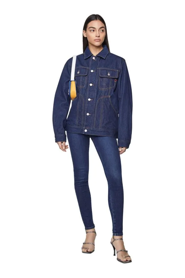 Diesel Driley Trucker Jacket Dark Blue Women Jackets