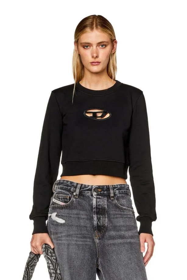 Diesel Fslimmyod Black Women Sweatshirts and Hoodies