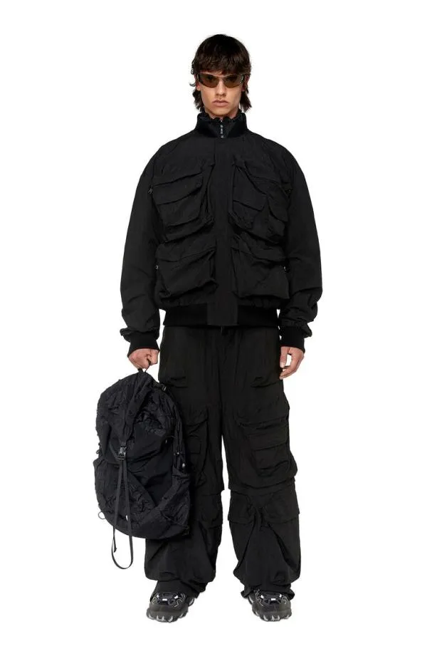 Diesel Jstainshort Black Men Jackets