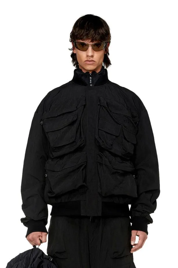 Diesel Jstainshort Black Men Jackets