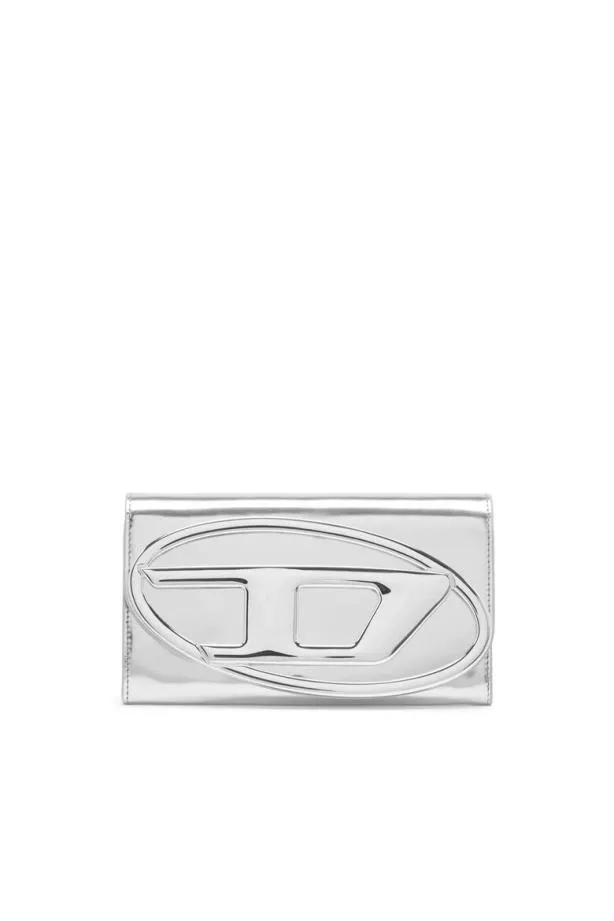 Diesel Long Wallet Zip Xxl Silver Women Wallets