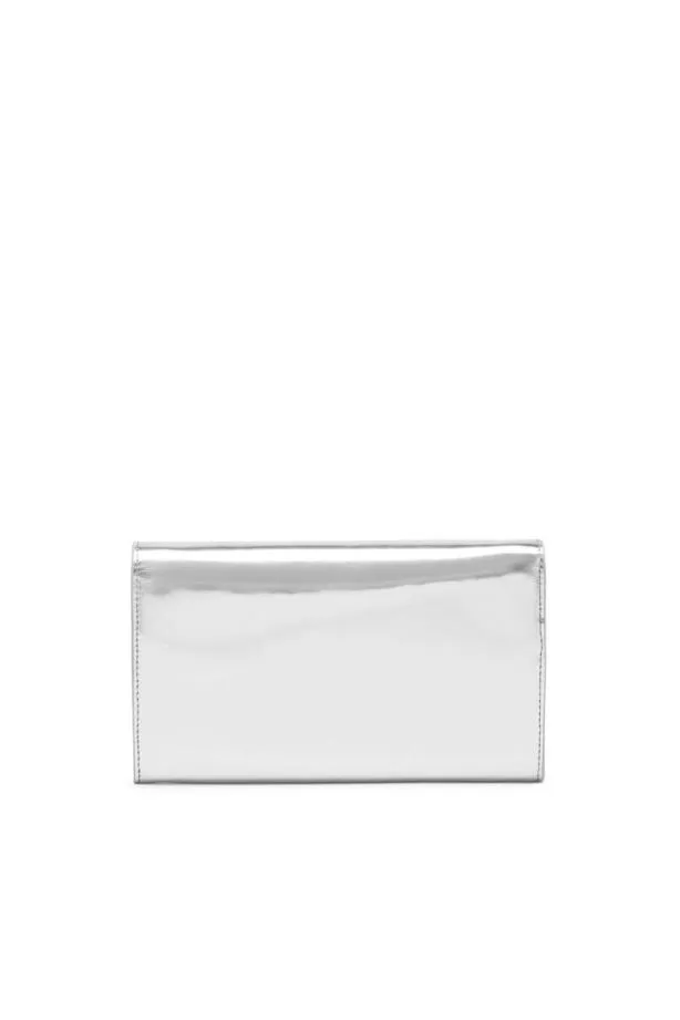 Diesel Long Wallet Zip Xxl Silver Women Wallets