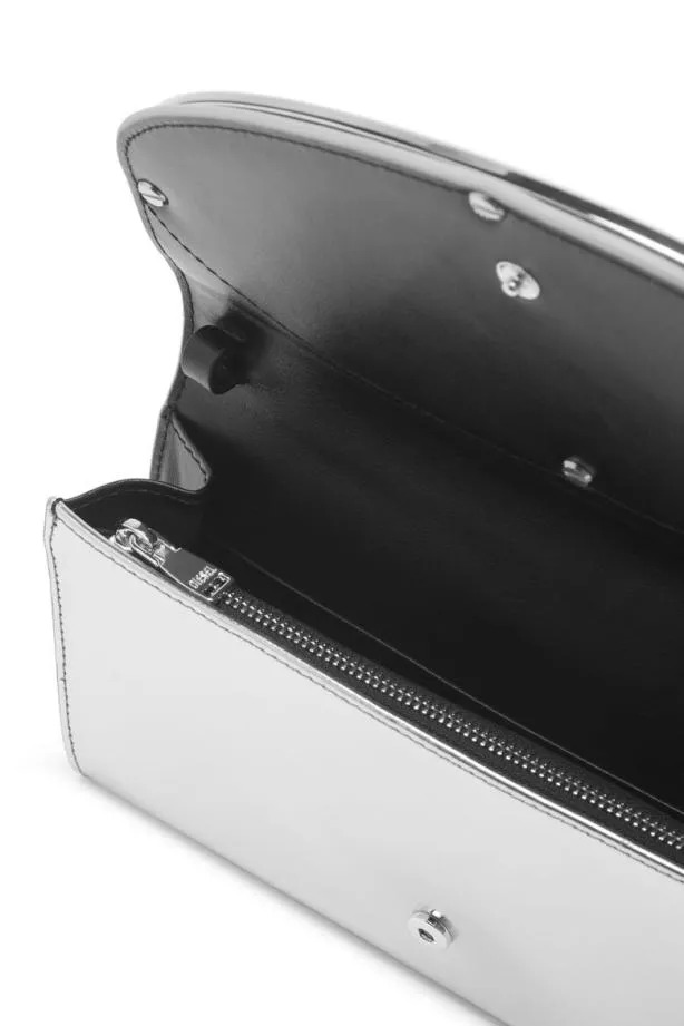Diesel Long Wallet Zip Xxl Silver Women Wallets