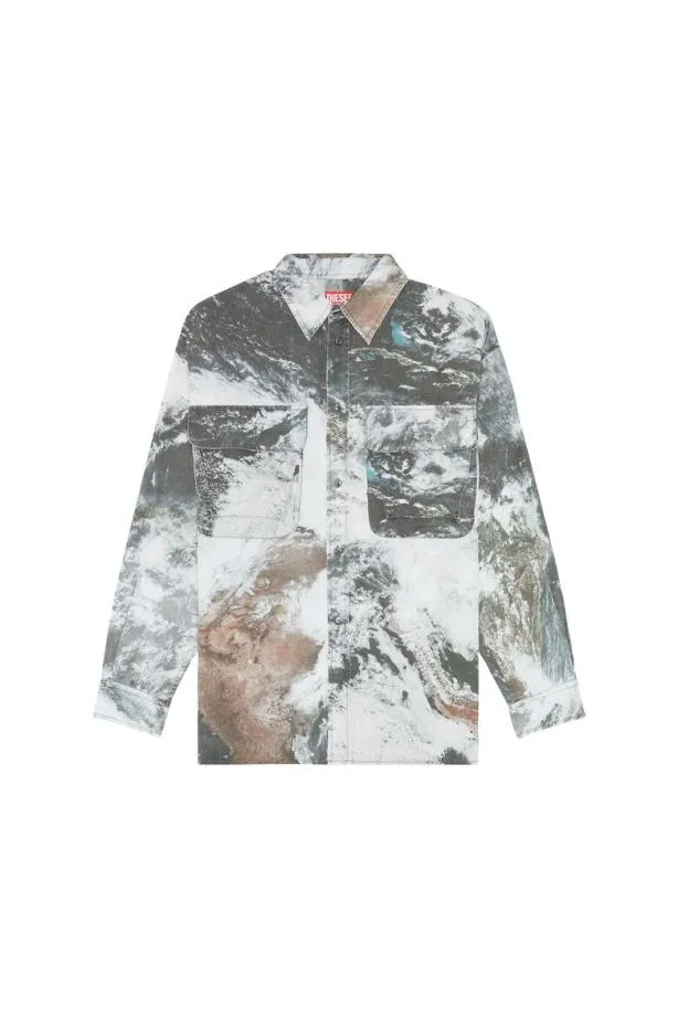 Diesel Sdewnycmf Grey Men Shirts