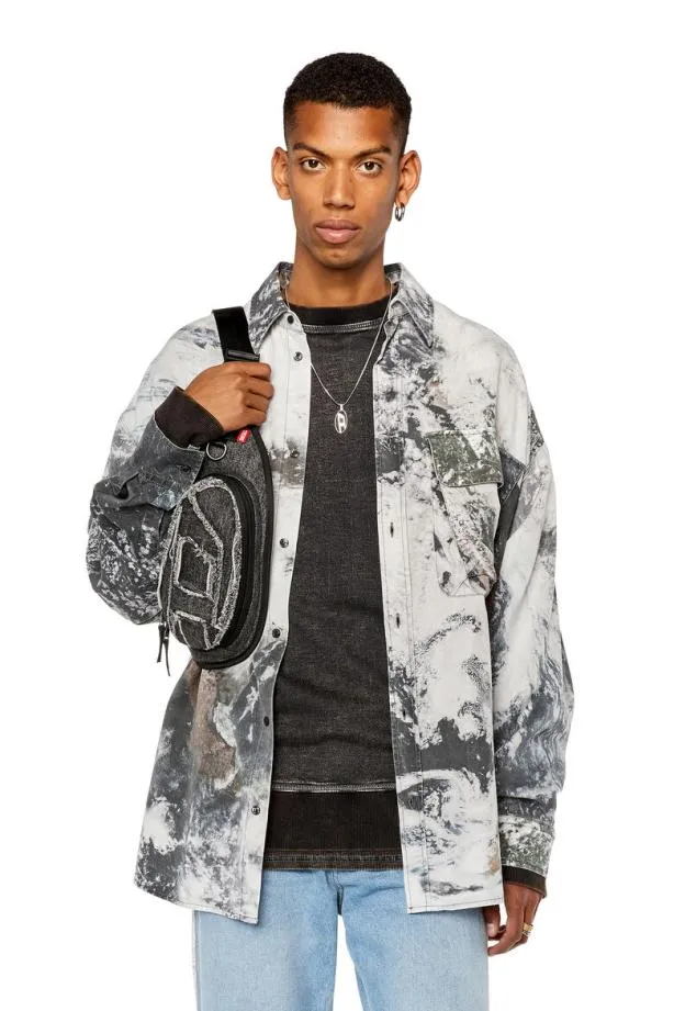 Diesel Sdewnycmf Grey Men Shirts