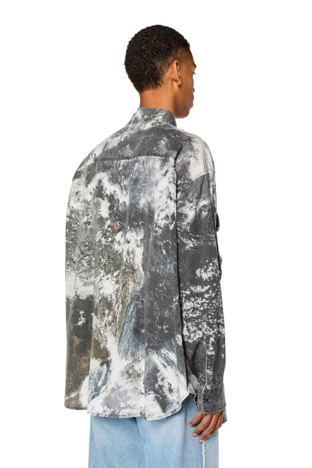 Diesel Sdewnycmf Grey Men Shirts