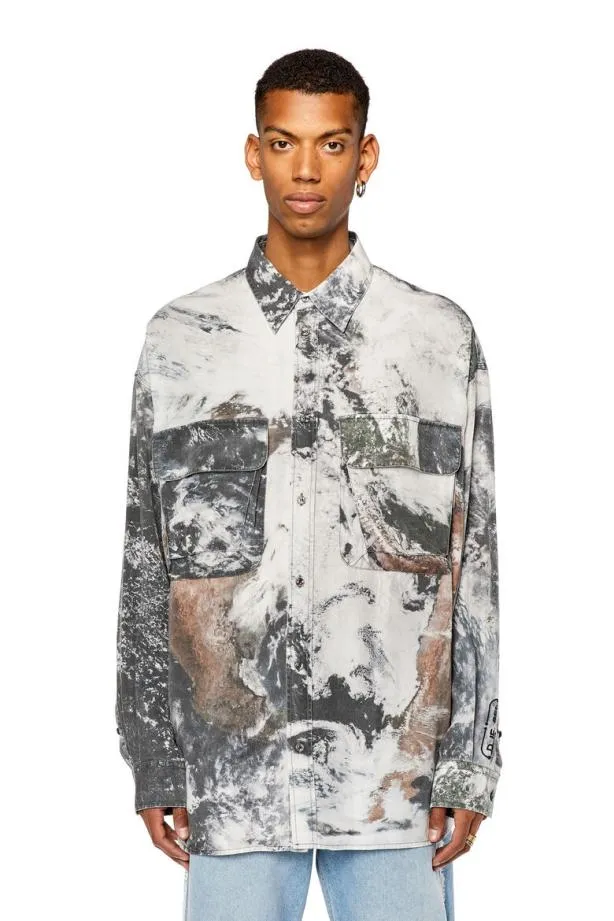 Diesel Sdewnycmf Grey Men Shirts