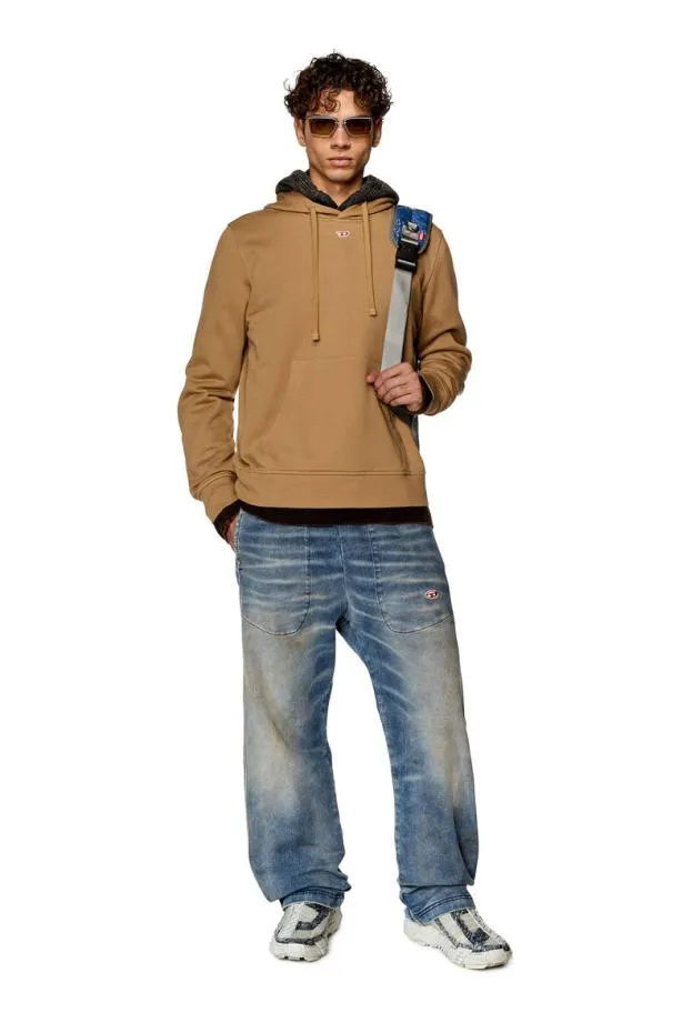 Diesel Sginnhoodd Light Brown Men Sweatshirts and Hoodies