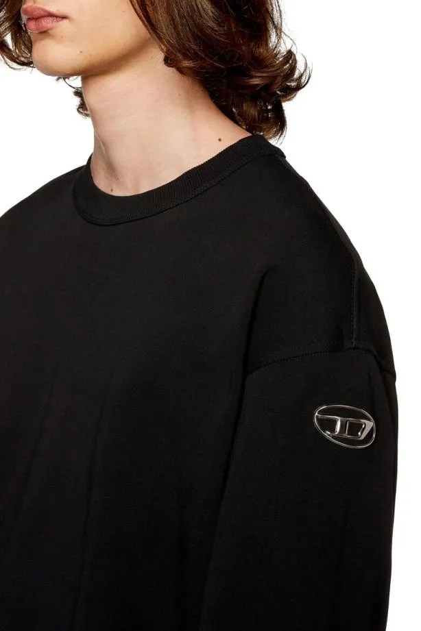 Diesel Smacsisod Black Men Sweatshirts and Hoodies