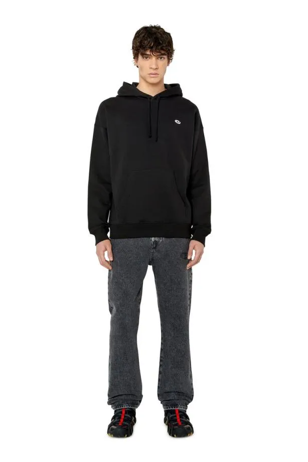Diesel Srobhooddovalpj Black Men Sweatshirts and Hoodies