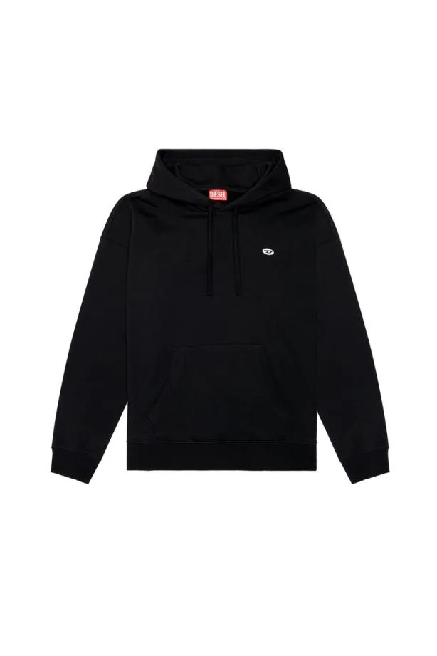 Diesel Srobhooddovalpj Black Men Sweatshirts and Hoodies