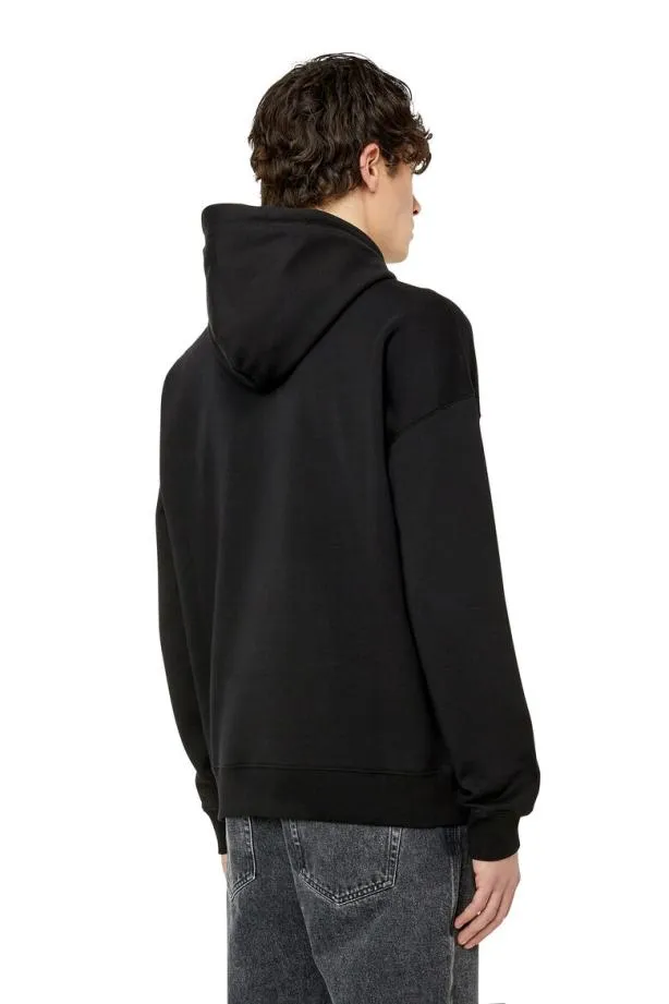 Diesel Srobhooddovalpj Black Men Sweatshirts and Hoodies