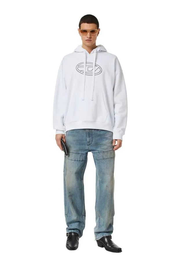 Diesel Summerbigoval White Men Sweatshirts and Hoodies