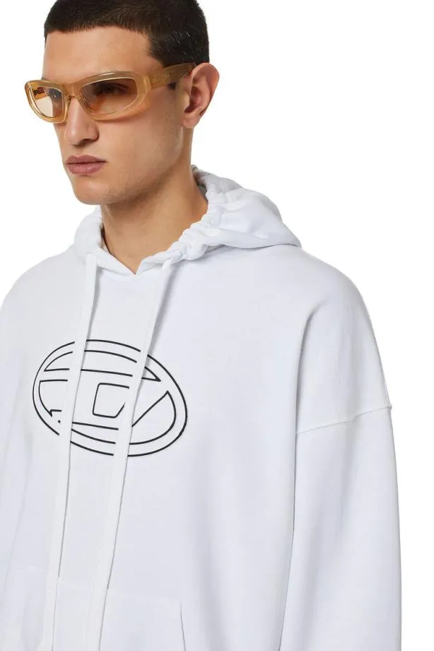 Diesel Summerbigoval White Men Sweatshirts and Hoodies