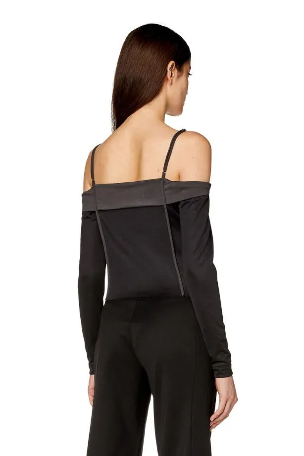Diesel Tdraper Black Women TShirts and Tops