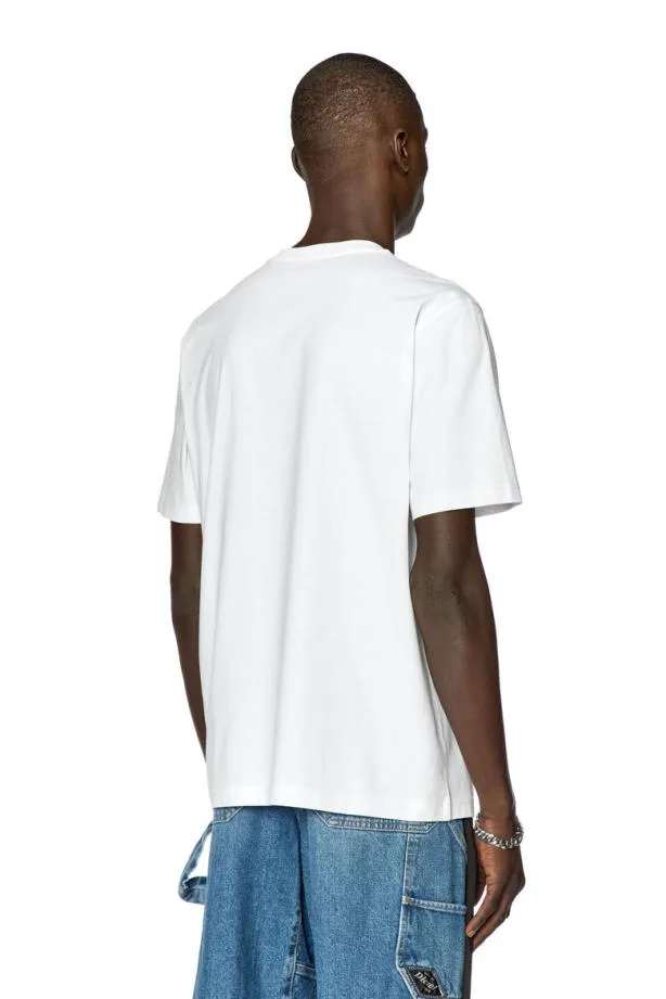 Diesel Tjustl3 White Men TShirts and Polos