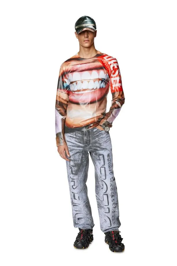 Diesel Tnibels Beigewhite Men TShirts and Polos