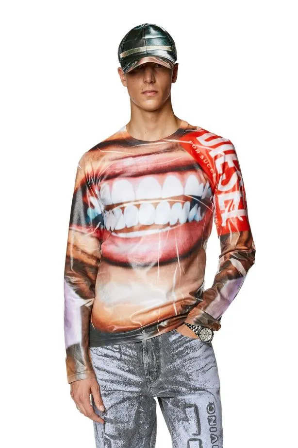 Diesel Tnibels Beigewhite Men TShirts and Polos