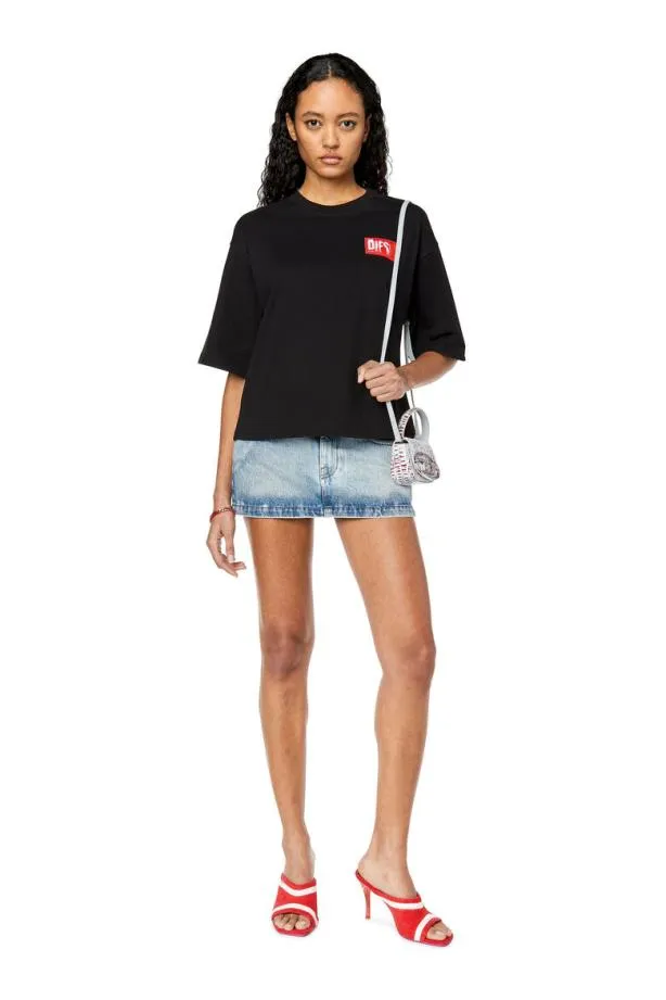 Diesel Trowylabel Black Women TShirts and Tops